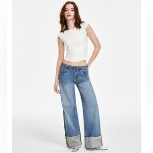 Madden Girl Blue Flare Wide Leg Jeans